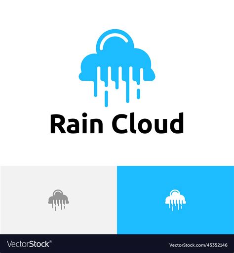 Rain Cloud Sky Water Simple Logo Template Vector Image