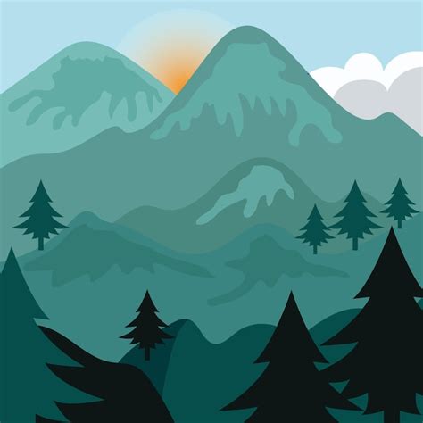 Premium Vector Mountain Vector Illustration