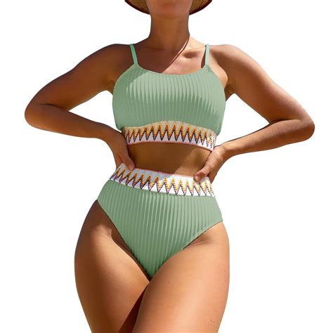 Rigardu Bikini Sets For Women Women S Solid Three Point Split Bikini
