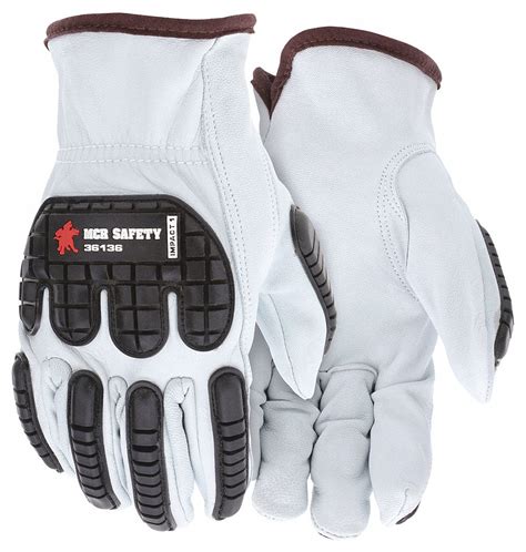 MCR SAFETY Leather Gloves XL 11 Goatskin Drivers Glove ANSI