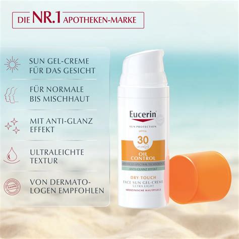 Eucerin Sun Gel Creme Oil Control Anti Glanz Lsf Ml Sanicare