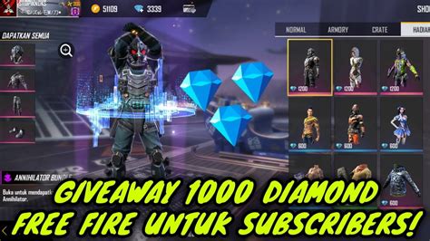 LIVE GAS GIVEAWAY 1000 DIAMOND FREE FIRE SYARAT SUBREK Giveaway