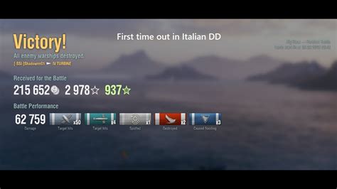 First Time Out In Regia Marina Tier Iv Destroyer Turbine