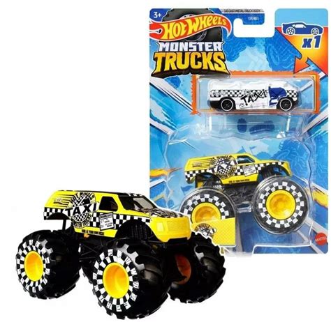 Монстр трак Хот вилс машинки для мальчиков Mattel машина Hot Wheels Monster Trucks Taxi GRH