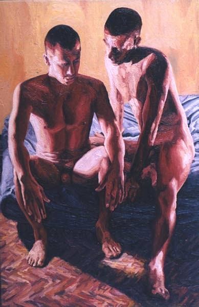 Homosexual Couple Painting Gay Art Paintings Erotic Male Nude Painting By Raphael Perez