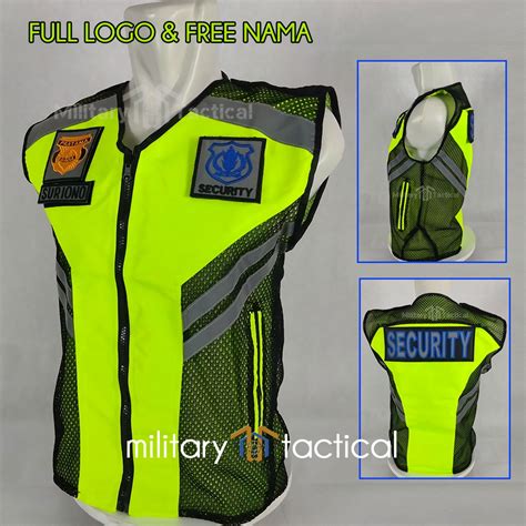 Jual Rompi Taslan Security Rompi Taslan Satpam Full Logo Dan Free