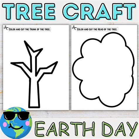 Earth Day Tree Craft- Spring Craft- Writing Activity-World Bulletin ...