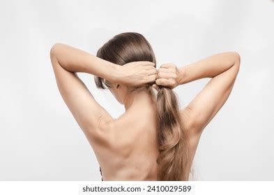 Nude Woman Pulling Hair Behind After Stock Photo 2410029589 Shutterstock