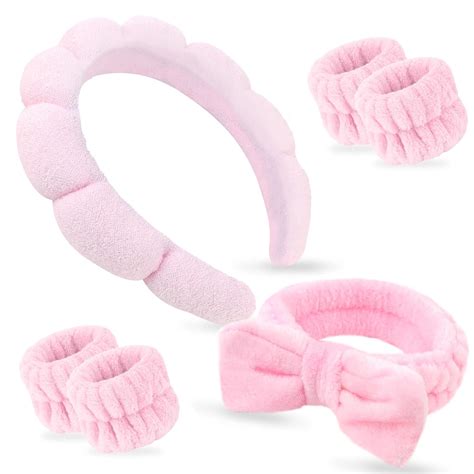 Amazon Whavel Pcs Spa Headband And Wristband Set Terry Cloth