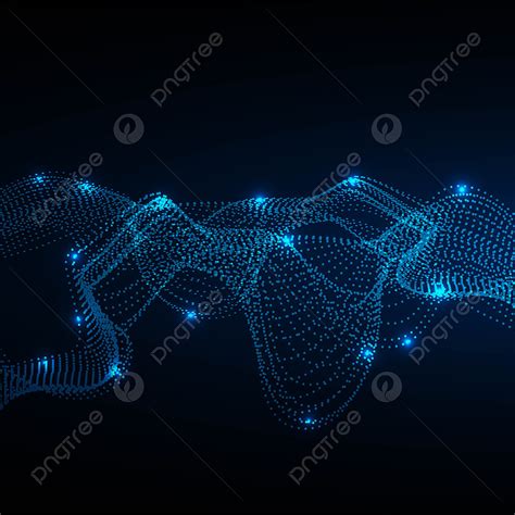 Gambar Teknologi Abstrak Latar Belakang Gelombang Biru Dengan Efek