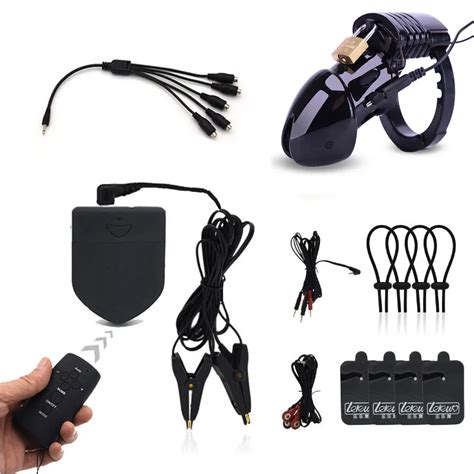Kit De Choque Eletro Remoto Sem Fio Cb Chastity Device Sex Toys Para Homens Galo Gaiola