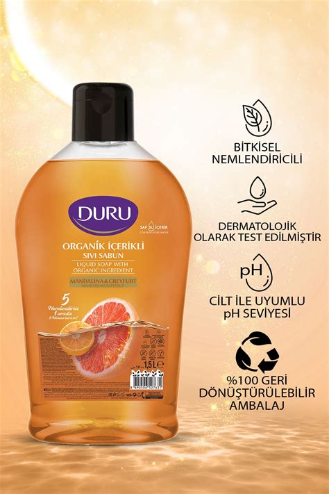 Duru Organik Içerikli Mandalina Greyfurt Sıvı Sabun 1 5 1 5 500ml