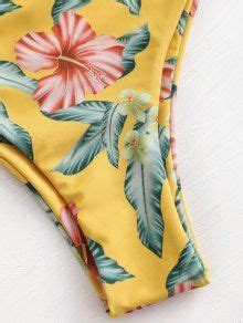 Strapless Flower High Waisted Bikini Set In BRIGHT YELLOW ZAFUL 2024