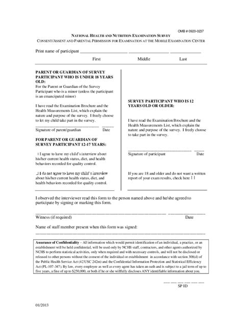 Fillable Online Wwwn Cdc NATIONAL HEALTH AND NUTRITION EXAMINATION