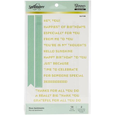 Spellbinders Glimmer Hot Foil Plate Sentiments Crafted With Love And Roses