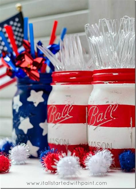 Red White And Blue Mason Jars It All Started With Paint Mason Jar