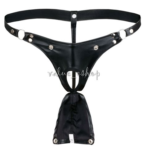 Mens Faux Leather Thong Underwear Pvc Wet Look Bikini G String Briefs Night Club Ebay