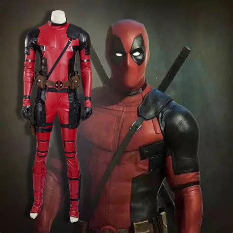2016 New Men's Deadpool Cosplay Costume Updated Version Deluxe Outfit ...