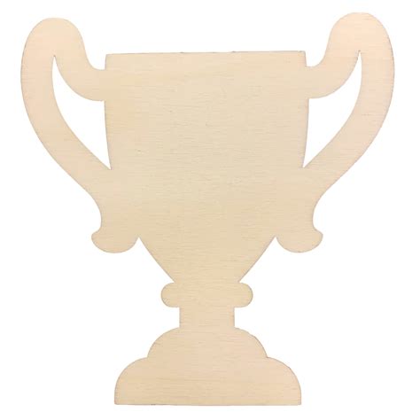 Unfinished Wooden Trophy Shape Cutout DIY Craft 4.5 Inches | eBay