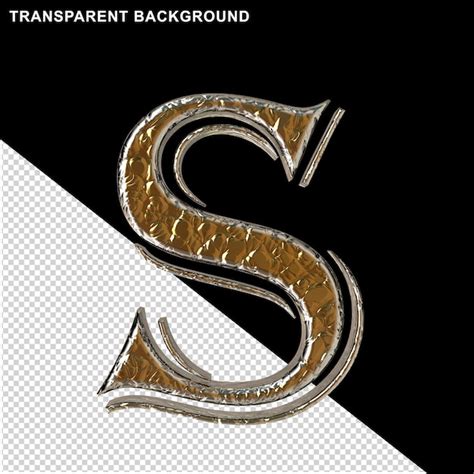 Золотые буквы в серебряной оправе | Премиум PSD Файл