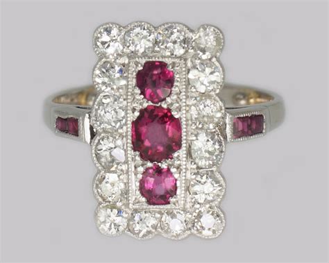 Art Deco Ruby And Diamond Ring The Chelsea Bijouterie