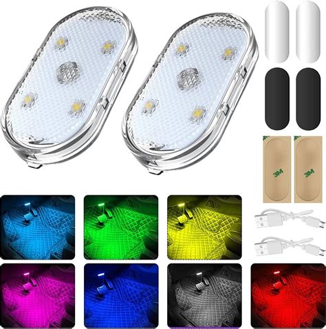 Auto Led Innenbeleuchtung 4 Stück Magnetisch LED Touch Licht RGB 7