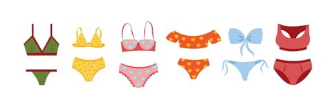 Premium Vector Set Of Colorful Women S Lingerie