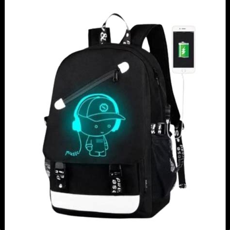 Светящийся рюкзак MUSIC отдел для ноутбука водоотталкивающий материал ...