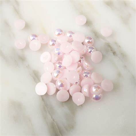 4mm Light Pink Ab Pearl Round 50pcs Happy Place Bling