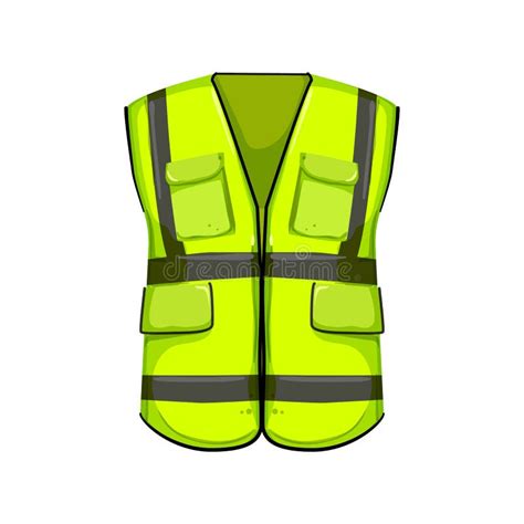 Jacket Safe Vest Cartoon Vector Illustration Stock Vector