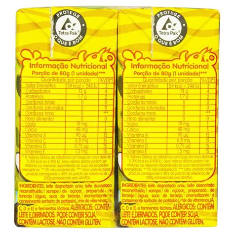 Pack Leite Fermentado Desnatado Bob Esponja Elegê Caixa 480g 6 Unidades