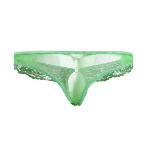 Yonghs Fr Sissy String Homme Sexy Ouvert Dentelle Tanga G String Slip