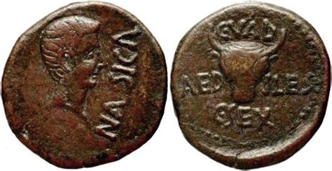 Semis Augustus C Val Aediles C Sex Calagurris Numista