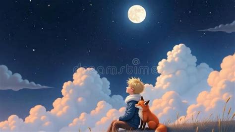 A Blonde 8 Year Old Boy With A Fox Stock Illustration Illustration Of Year Blonde 377231370