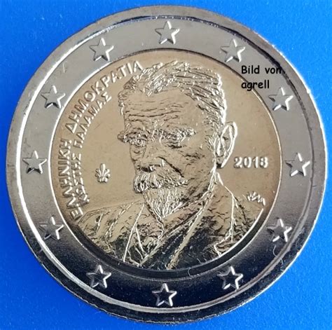 2 Euro Gedenkmünze Griechenland 2018 75 Todestag von Kostas Palamas