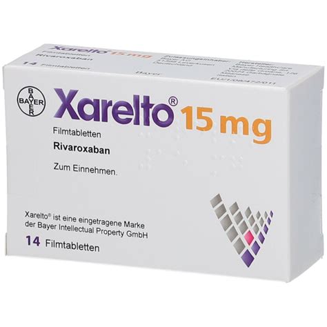 Xarelto 15 mg 14 St mit dem E-Rezept kaufen - Shop Apotheke