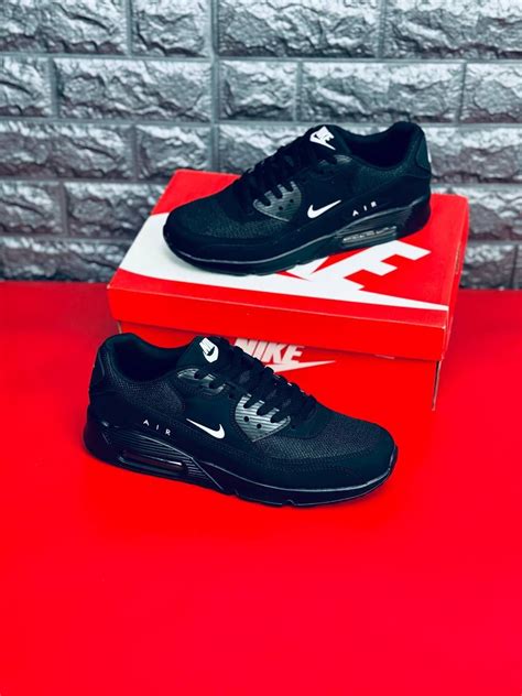 Мужские Кроссовки Nike Air Max 90 Черные Кожаные Кроссовки Найк: 1 399 ...