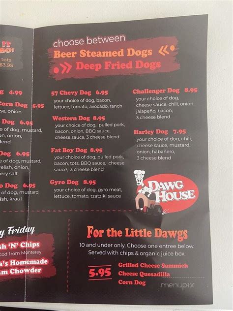 Menu Of The Dawg House In Colfax Ca 95713