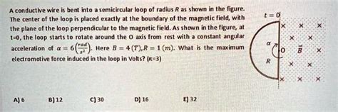 solved  conductive wire  bent   semicircular loop  radius