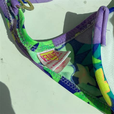 Vintage S Venus Floral Bright Colorful Bikini Top Multi Etsy