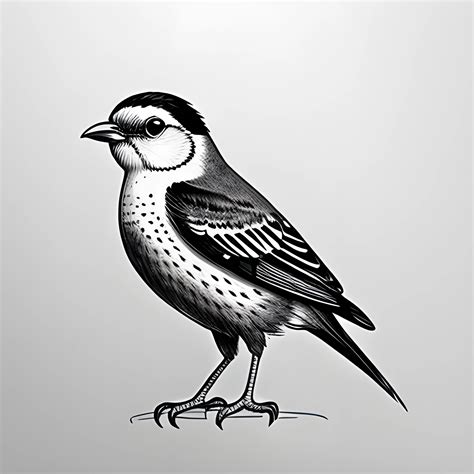 black  white bird illustration   ai scribbles