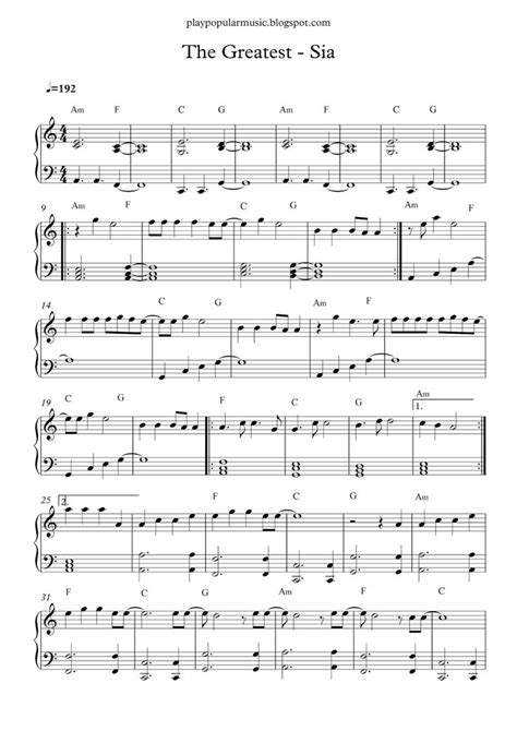 Popular piano sheet music, Music chords, Pop sheet music