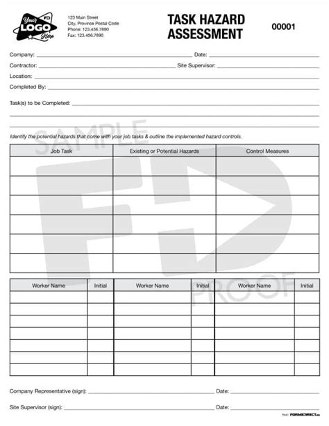 Field Hazard Assessment Ha Form Template Forms Direct