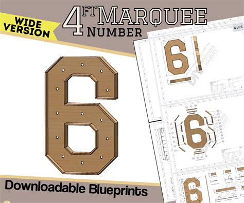 4ft Number 5 Marquee Letter Build Plans Blueprints Svg Ai Dxf Pdf Now