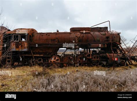 Old Rusty Abandoned Steam Locomotive Stock Photo Alamy