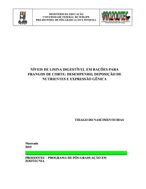 Fillable Online Bdtd Ufs Nveis De Lisina Digestvel Em Raes Para Frangos