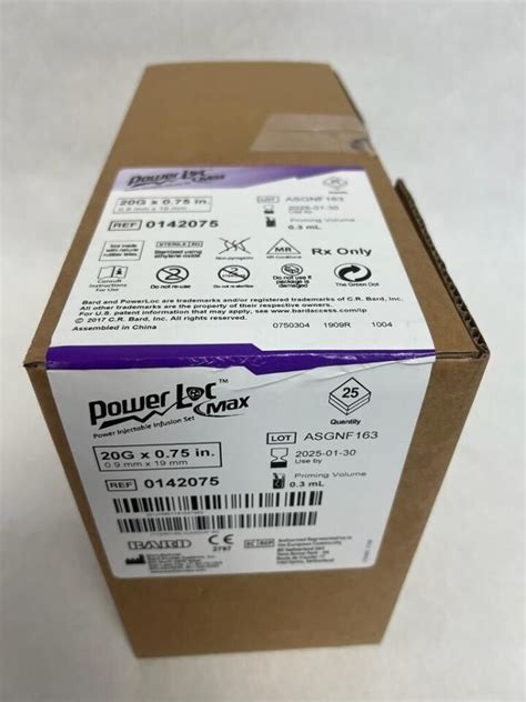 New Bard 0142075 Powerloc Max Power Injectable Infusion Set Without Y