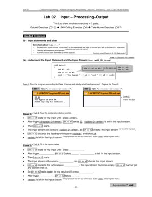 Fillable Online Cs Cityu Edu Lab 02 Input ProcessingOutput Cs Cityu