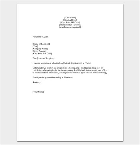 Doctor Appointment Letter Template