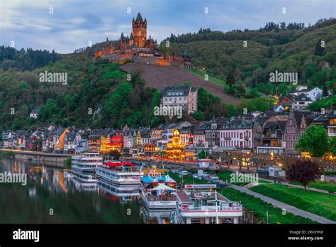 Cochem Castle, Eifel, Rhineland-Palatinate, Mosel River, Germany Stock